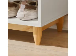 Sobuy Armário de sapatos com prateleira, banco, Banco com sapateira FSR128-W^ Móvel De Arrumação|Sapateira