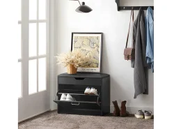 Discount Sobuy Armário de sapatos com prateleira, banco, Banco com sapateira FSR95-SCH Preto