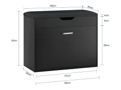 Discount Sobuy Armário de sapatos com prateleira, banco, Banco com sapateira FSR95-SCH Preto
