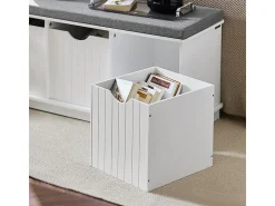 Móvel De Arrumação|Sapateira|Sobuy Armário de sapatos com prateleira, banco, Banco com sapateira FSR30-W Branco
