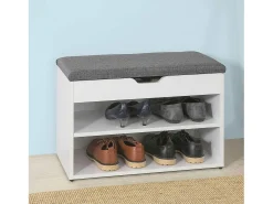 New Sobuy Armário de sapatos com prateleira, banco, Banco com sapateira FSR25-HG Cinzento