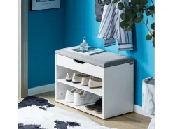 New Sobuy Armário de sapatos com prateleira, banco, Banco com sapateira FSR25-HG Cinzento