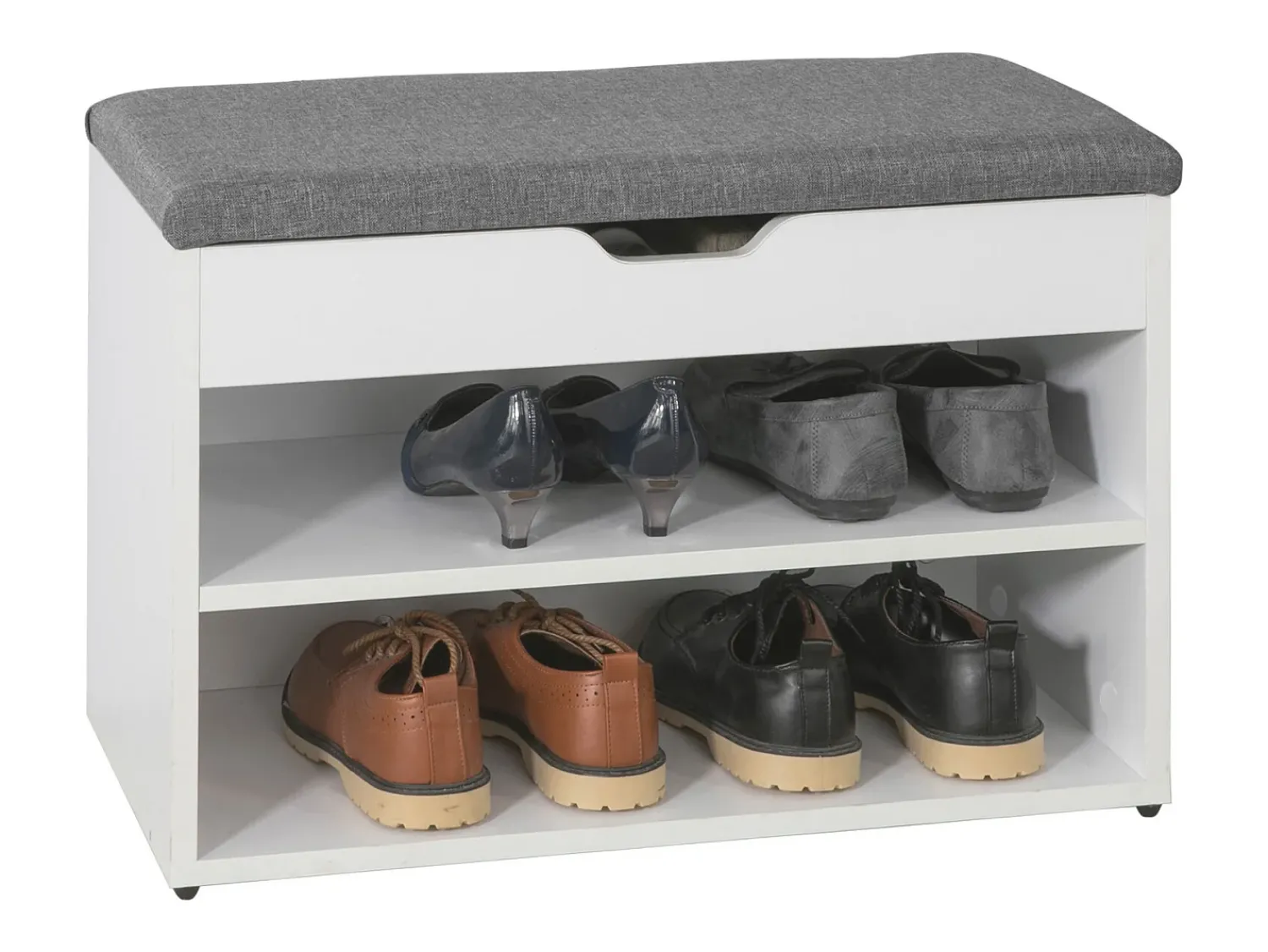 New Sobuy Armário de sapatos com prateleira, banco, Banco com sapateira FSR25-HG Cinzento