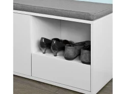 Online Sobuy Armário de sapatos com prateleira, banco, Banco com sapateira FSR37-W Branco