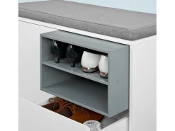 Online Sobuy Armário de sapatos com prateleira, banco, Banco com sapateira FSR37-W Branco