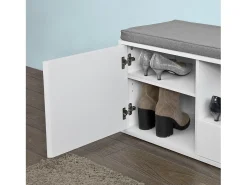 Online Sobuy Armário de sapatos com prateleira, banco, Banco com sapateira FSR37-W Branco