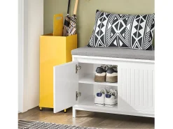 Móvel De Arrumação|Sapateira|Sobuy Armário de sapatos com prateleira, banco, Banco com sapateira FSR172-W Branco