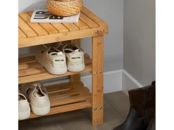 Móvel De Arrumação|Sapateira*Sobuy Armário de sapatos com prateleira, banco, Banco com sapateira FSR02-K-N Natural claro