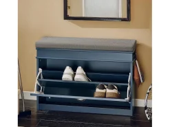 New Sobuy Armário de sapatos com prateleira, banco, Banco com sapateira FSR82-L-B Azul