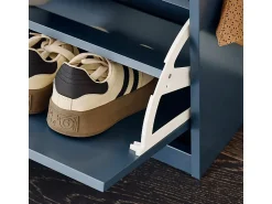 New Sobuy Armário de sapatos com prateleira, banco, Banco com sapateira FSR82-L-B Azul