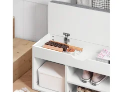 Outlet Sobuy Armário de sapatos com prateleira, banco, Banco com sapateira FSR45-HG Cinzento