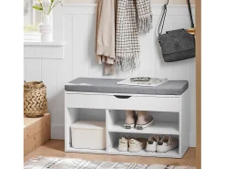 Outlet Sobuy Armário de sapatos com prateleira, banco, Banco com sapateira FSR45-HG Cinzento
