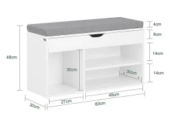 Outlet Sobuy Armário de sapatos com prateleira, banco, Banco com sapateira FSR45-HG Cinzento