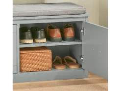 Outlet Sobuy Armário de sapatos com prateleira, banco, Banco com sapateira FSR131-HG Cinzento