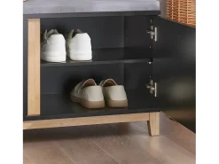 Móvel De Arrumação|Sapateira|Sobuy Armário de sapatos com prateleira, banco, Banco com sapateira FSR117-SCH Preto