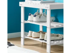 Online Sobuy Armário de sapatos com prateleira, banco, Banco com sapateira FSR02-K-W Branco