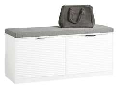 New Sobuy Armário de sapatos com prateleira, banco, Banco com sapateira FSR147-W Branco