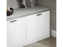 New Sobuy Armário de sapatos com prateleira, banco, Banco com sapateira FSR147-W Branco