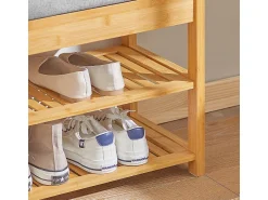 Móvel De Arrumação|Sapateira*Sobuy Armário de sapatos com prateleira, banco, Banco com sapateira FSR49-N Natural escuro