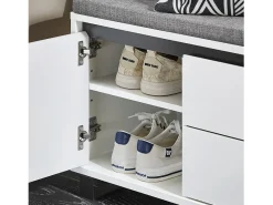 Móvel De Arrumação|Sapateira*Sobuy Armário de sapatos com prateleira, banco, Banco com sapateira FSR176-W Branco