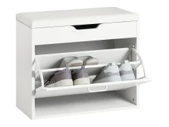 New Sobuy Armário de sapatos com prateleira, banco, Banco com sapateira FSR95-W Branco
