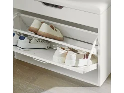 New Sobuy Armário de sapatos com prateleira, banco, Banco com sapateira FSR95-W Branco