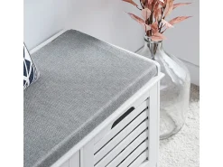 Móvel De Arrumação|Sapateira|Sobuy Armário de sapatos com prateleira, banco, Banco com sapateira FSR23-II-W Branco