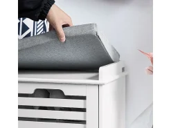 Móvel De Arrumação|Sapateira|Sobuy Armário de sapatos com prateleira, banco, Banco com sapateira FSR23-II-W Branco