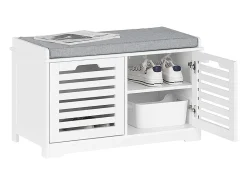 Móvel De Arrumação|Sapateira|Sobuy Armário de sapatos com prateleira, banco, Banco com sapateira FSR23-II-W Branco