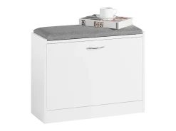 Discount Sobuy Armário de sapatos com prateleira, banco, Banco com sapateira FSR16-K-W Cinzento / Branco
