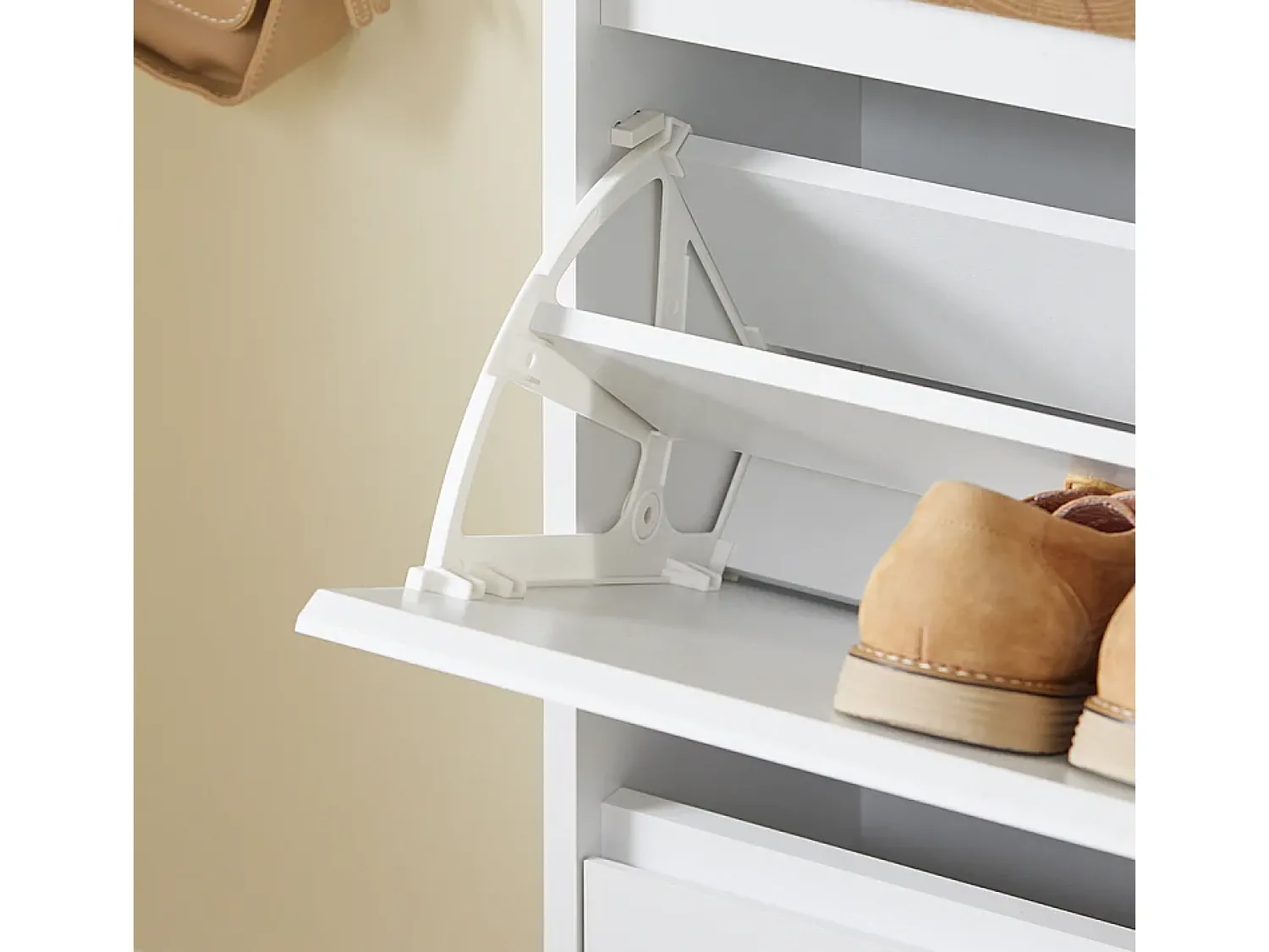 Sobuy Armário de Sapatos com 2 Portas 61x26x91cm Funcional FSR205-NW^ Móvel De Arrumação|Sapateira