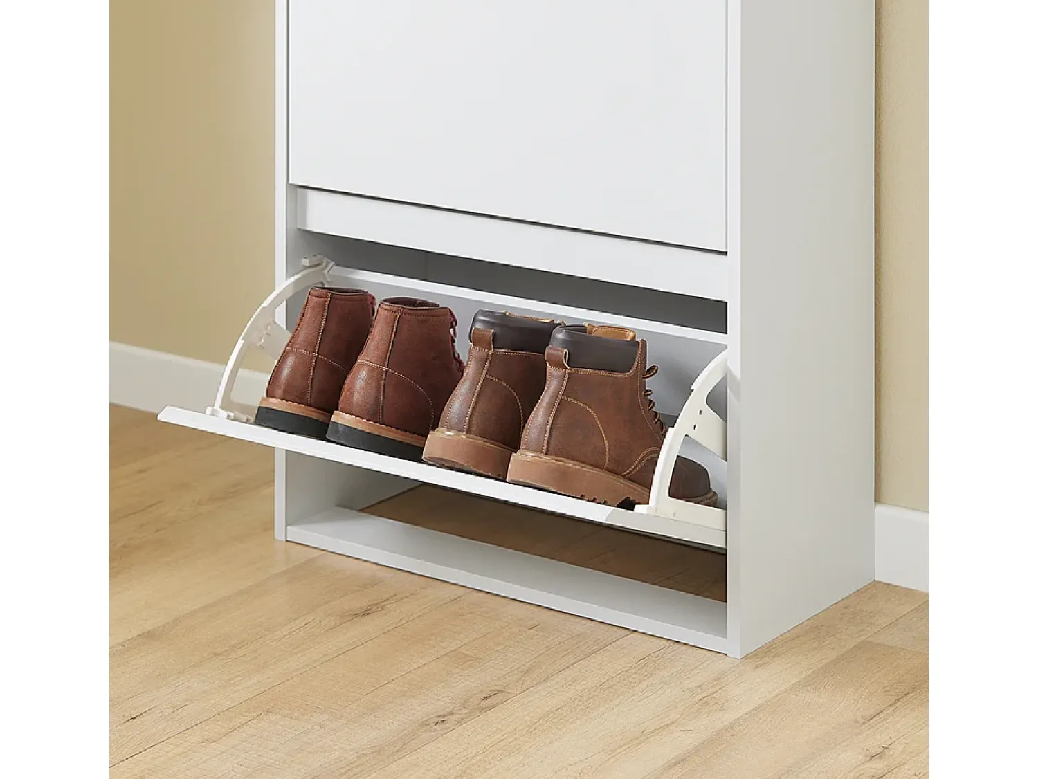 Sobuy Armário de Sapatos com 2 Portas 61x26x91cm Funcional FSR205-NW^ Móvel De Arrumação|Sapateira