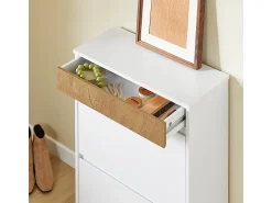 Sobuy Armário de Sapatos com 2 Portas 61x26x91cm Funcional FSR205-NW^ Móvel De Arrumação|Sapateira