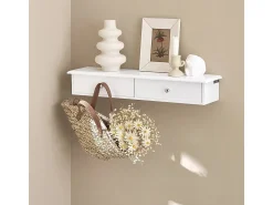 Consola*Sobuy Armário Suspenso com Espelho de 43cm Branco