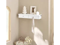 Consola*Sobuy Armário Suspenso com Espelho de 43cm Branco