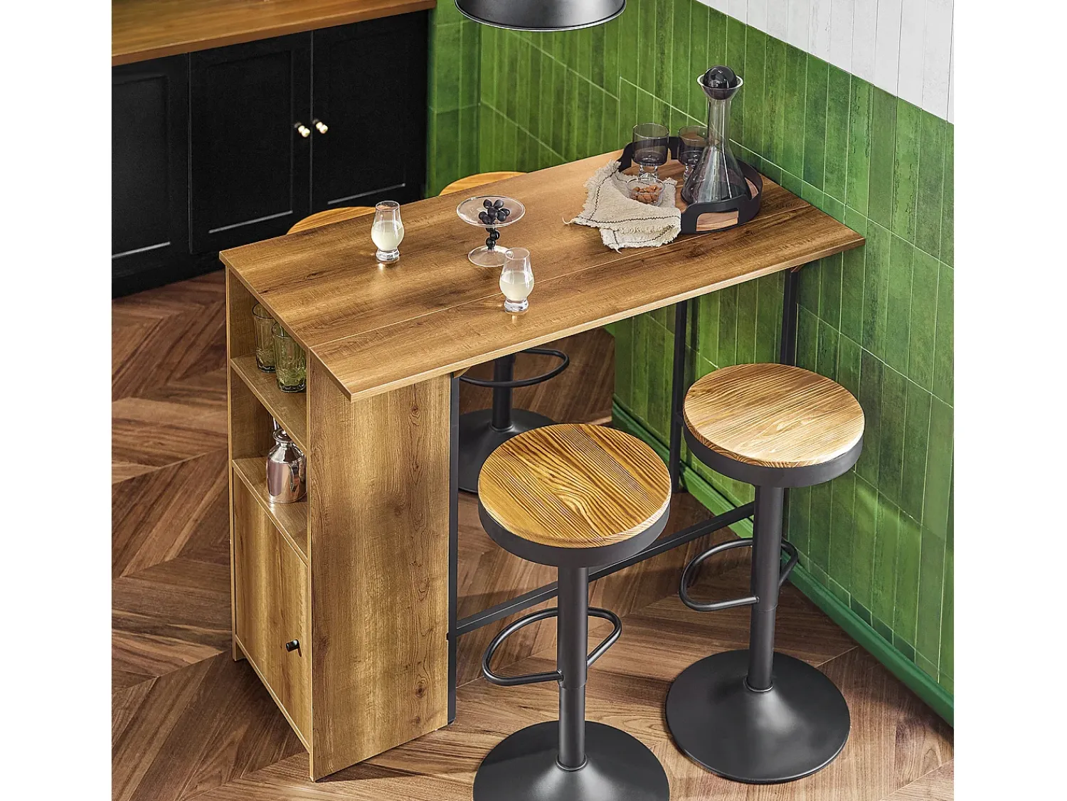 Móvel De Bar*Sobuy balcão, Balcão de cozinha, Balcão de cozinha alto FWT98-PF Castanho