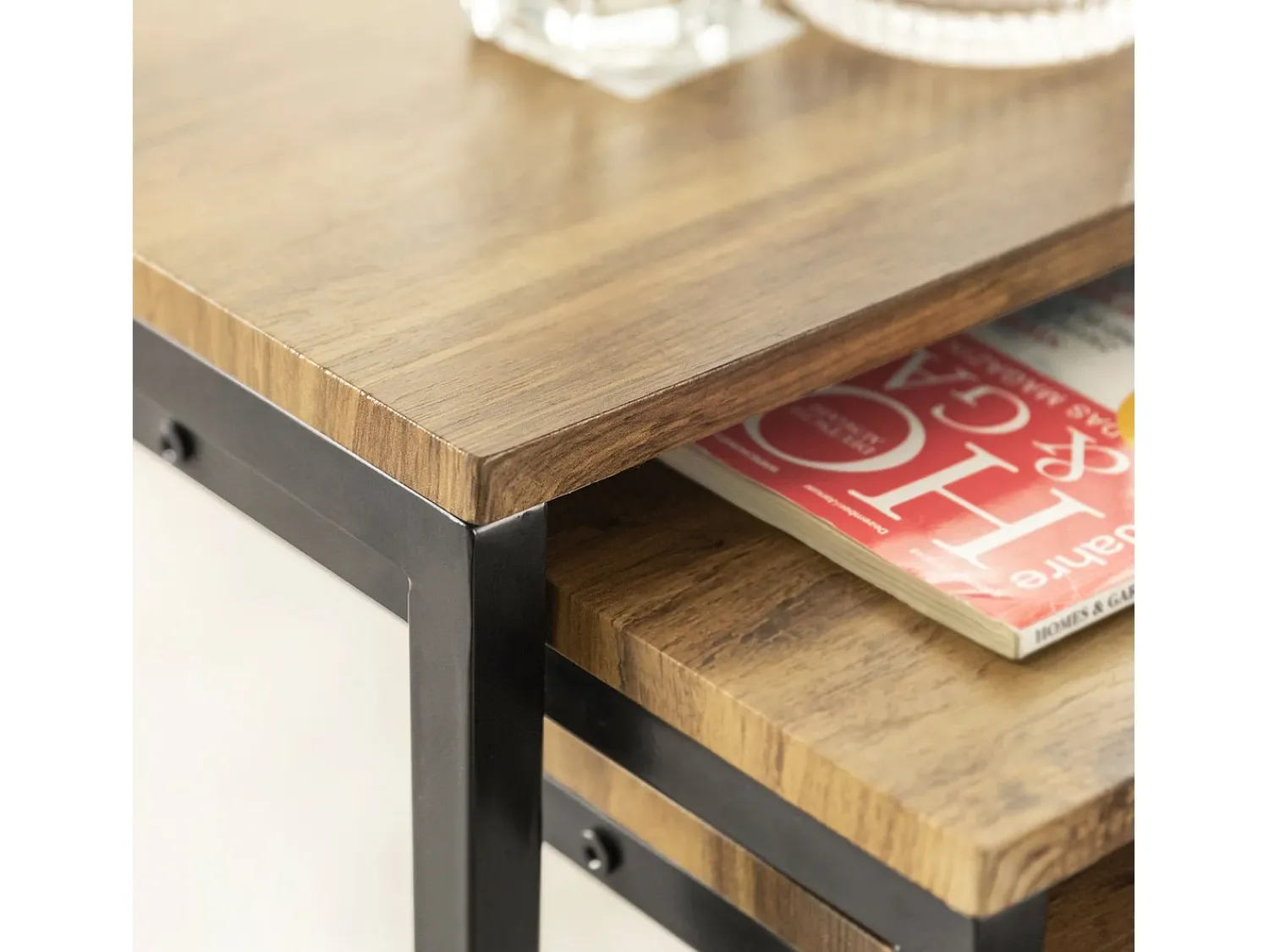 Sale Sobuy borda de apoio, mesa auxiliar, Mesa auxiliar de sofá FBT102-F Natural escuro