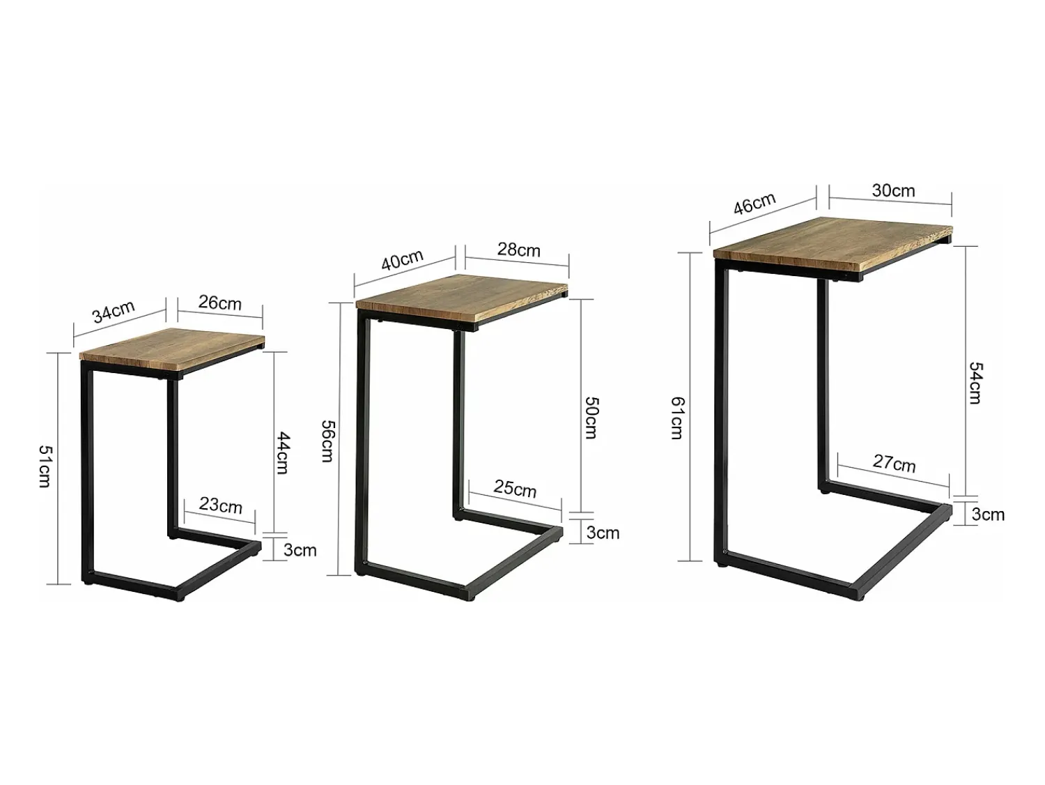 Sale Sobuy borda de apoio, mesa auxiliar, Mesa auxiliar de sofá FBT102-F Natural escuro