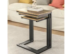 Sale Sobuy borda de apoio, mesa auxiliar, Mesa auxiliar de sofá FBT102-F Natural escuro