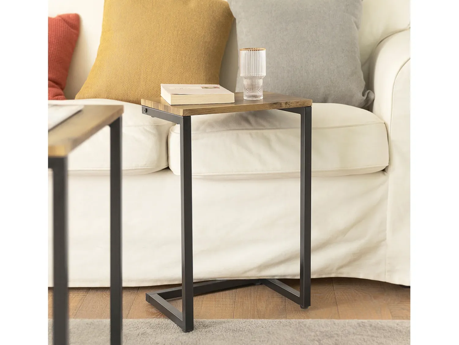 Sale Sobuy borda de apoio, mesa auxiliar, Mesa auxiliar de sofá FBT102-F Natural escuro
