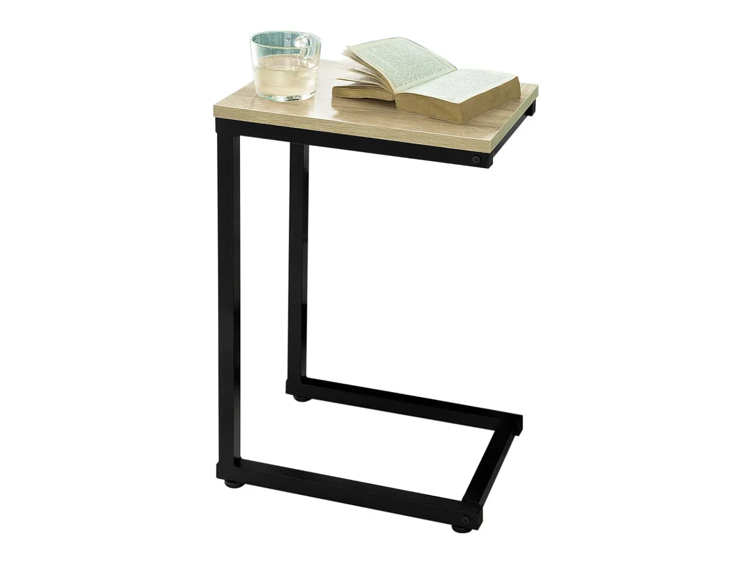Outlet Sobuy borda de apoio, mesa auxiliar, Mesa auxiliar de sofá FBT44-N Natural claro