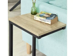 Outlet Sobuy borda de apoio, mesa auxiliar, Mesa auxiliar de sofá FBT44-N Natural claro