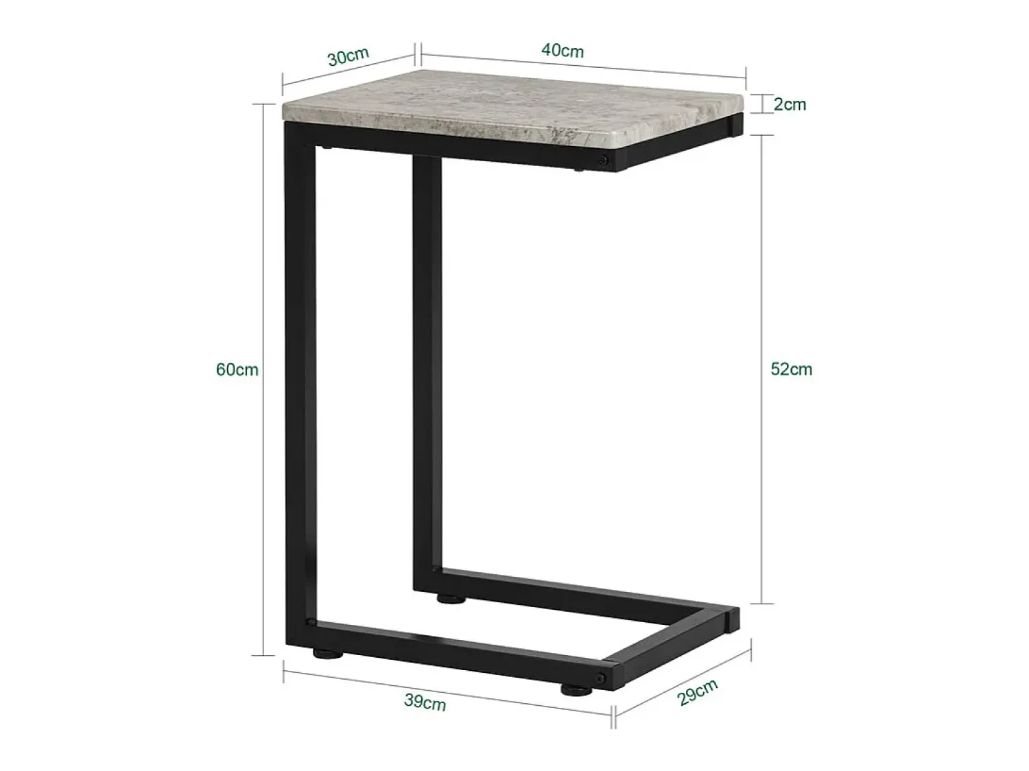 Hot Sobuy borda de apoio, mesa auxiliar, Mesa auxiliar de sofá FBT44-HG Cinzento