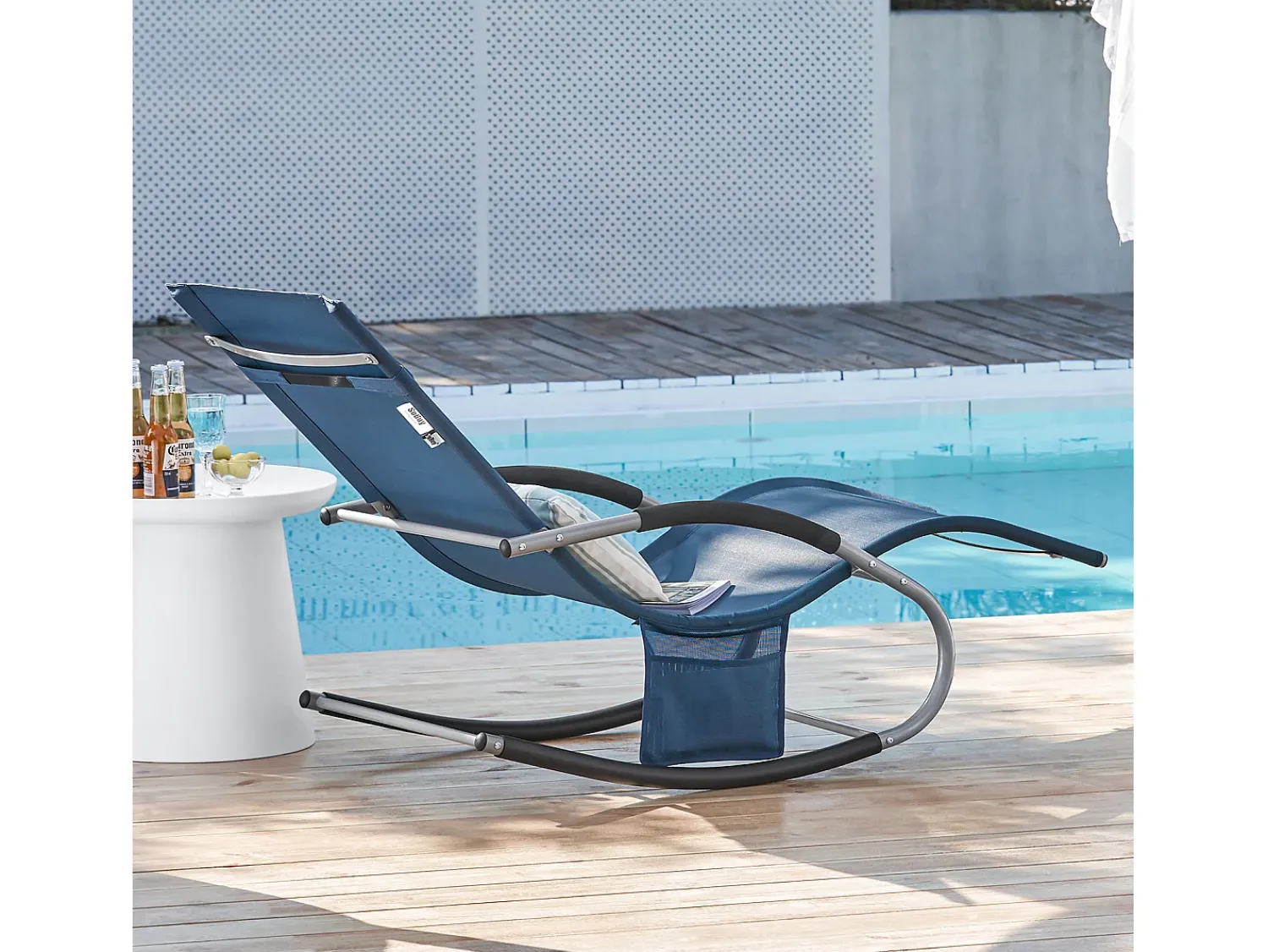 Discount Sobuy cadeira de balanço, cadeira de jardim, cadeira de jardim exterior OGS28-NB Azul escuro