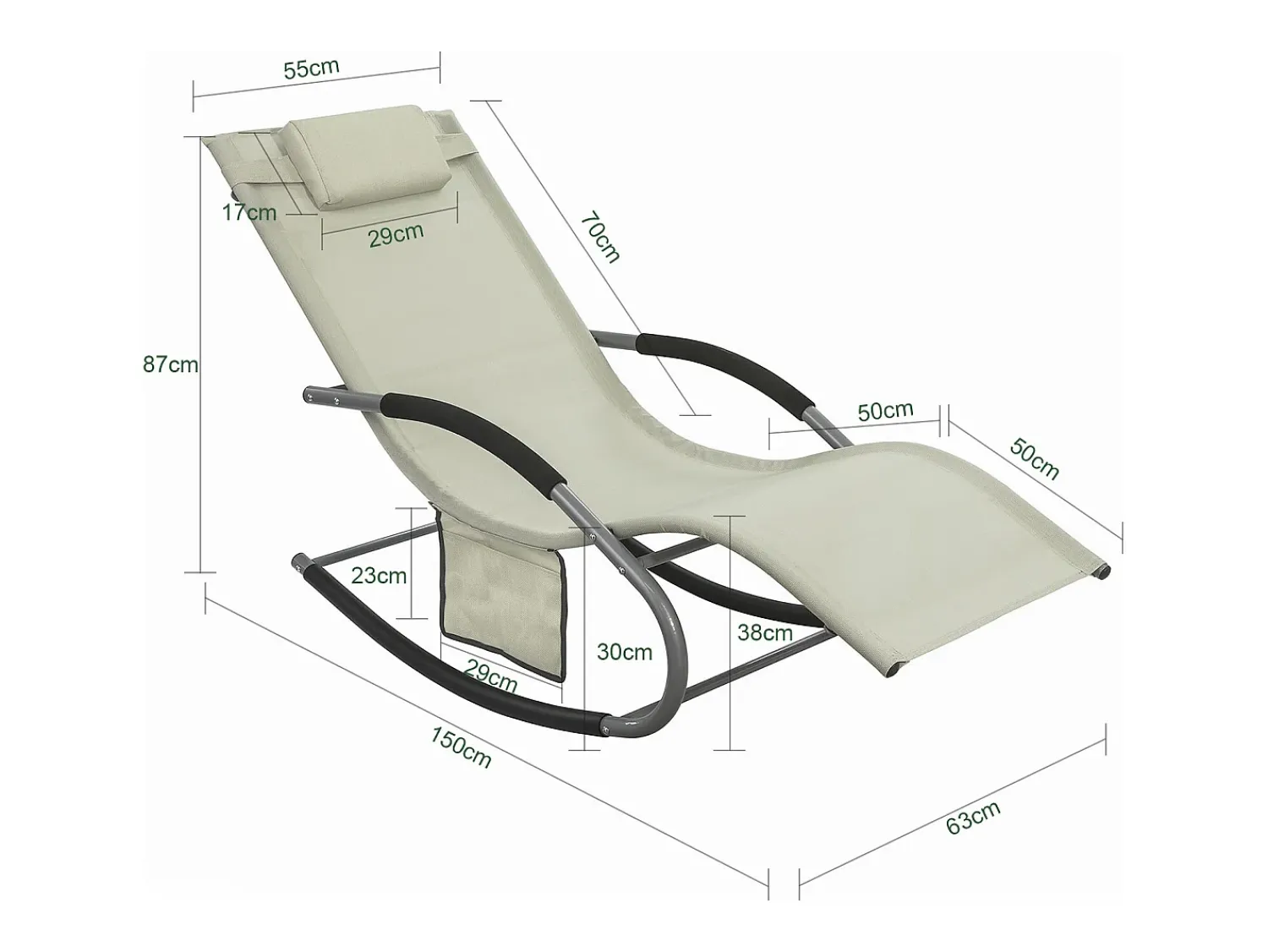 Sobuy cadeira de balanço, cadeira de jardim, cadeira de jardim exterior OGS28-MI^ Poltrona