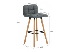 Sobuy cadeira dobrável, cadeira dobrável confortável, cadeira dobrável de madeira FST50-DGx2 Cinzento