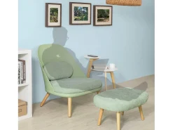 Poltrona|Sobuy Cadeirão com banco de pés em faia 67x73x76cm FST63-GR Verde