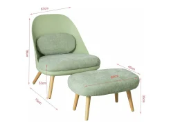Poltrona|Sobuy Cadeirão com banco de pés em faia 67x73x76cm FST63-GR Verde