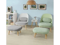 Poltrona|Sobuy Cadeirão com banco de pés em faia 67x73x76cm FST63-GR Verde