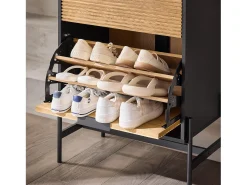 Sobuy Cómoda para hall de entrada com 1 gaveta e 2 abas para entrada, corredor e sala de estar 64x40x115 cm HFSR03-SCH^ Móvel De Arrumação|Sapateira